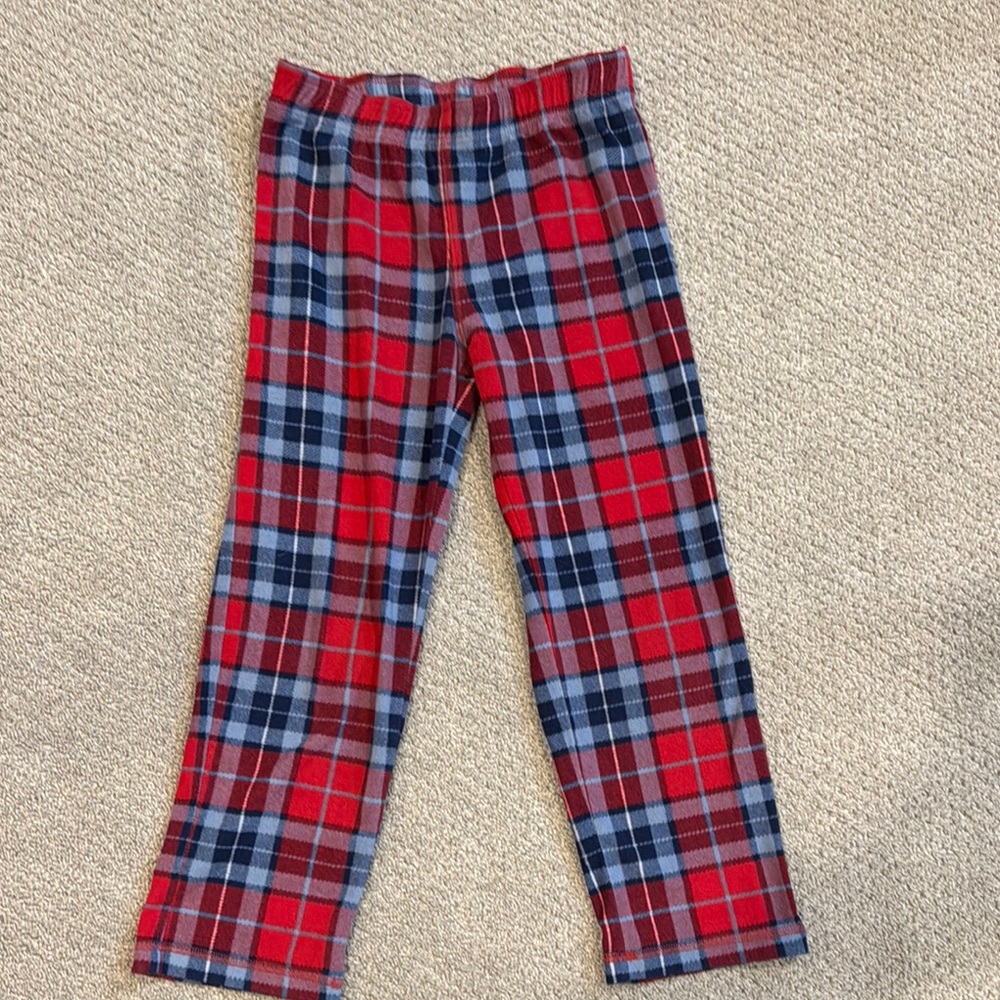 Plaid Kids Pajamas - Red and Blue